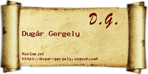 Dugár Gergely névjegykártya