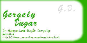 gergely dugar business card